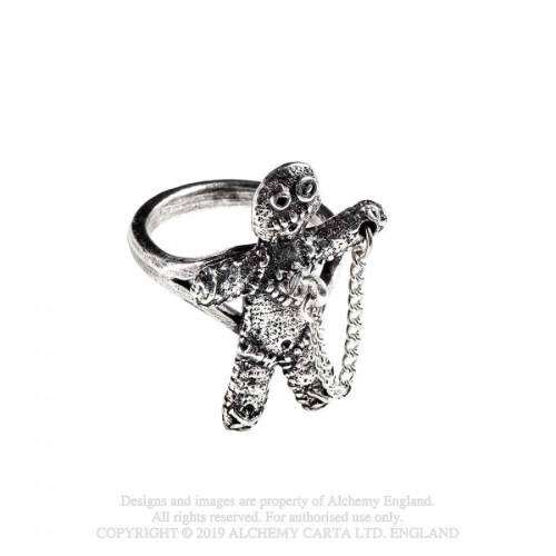 Alchemy Gothic AG-R236 Voodoo Doll ring - Size: W (UK) | 11 (US)