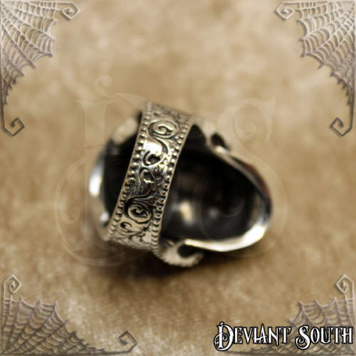 Stainless Steel Skull Mandala Mask Ring - Silver - Size 10 (US) | U (UK)