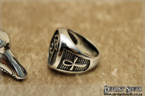 Stainless Steel Egyptian Eye of Ra Ankh Ring Size 9 (US) | S (UK)