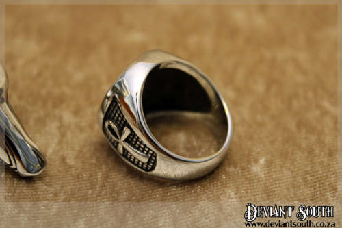 Stainless Steel Egyptian Eye of Ra Ankh Ring Size 9 (US) | S (UK)