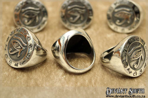 Stainless Steel Egyptian Eye of Ra Ring Size 8 (US) | Q (UK)