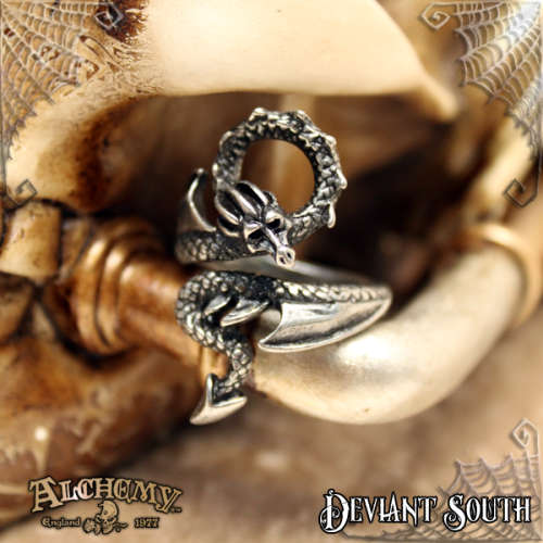 Alchemy Gothic AG-R245 Dragons Lure ring - UK Size: Y-W (adjustable)