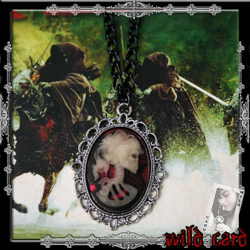 SALE! Madame Squelette Marble Ghost Silver Necklace