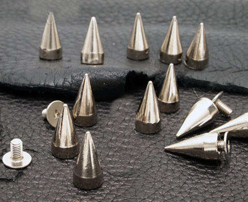 BULK ORDERS! Silver 14mm Screw-back Spikes - 100 Pack