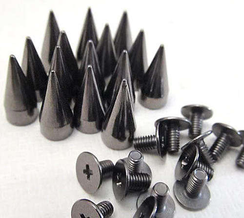 BULK ORDERS! Black 14mm Screw-back Spikes - 100 Pack