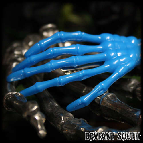 Skeleton Hand Hair Clip - Blue
