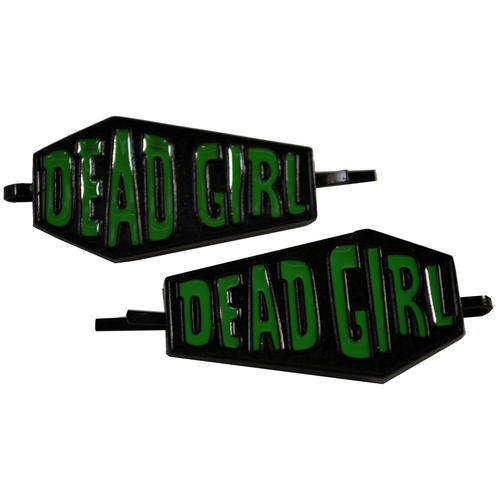 Kreepsville Dead Girl Hair Slides Black and Green (pair)