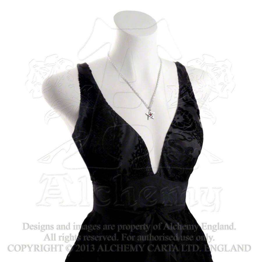 Alchemy Gothic P365 Crystal Pentagram pendant necklace