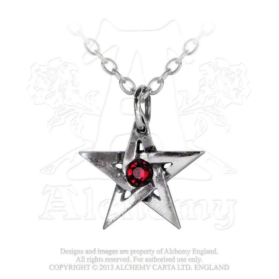 Alchemy Gothic P365 Crystal Pentagram pendant necklace