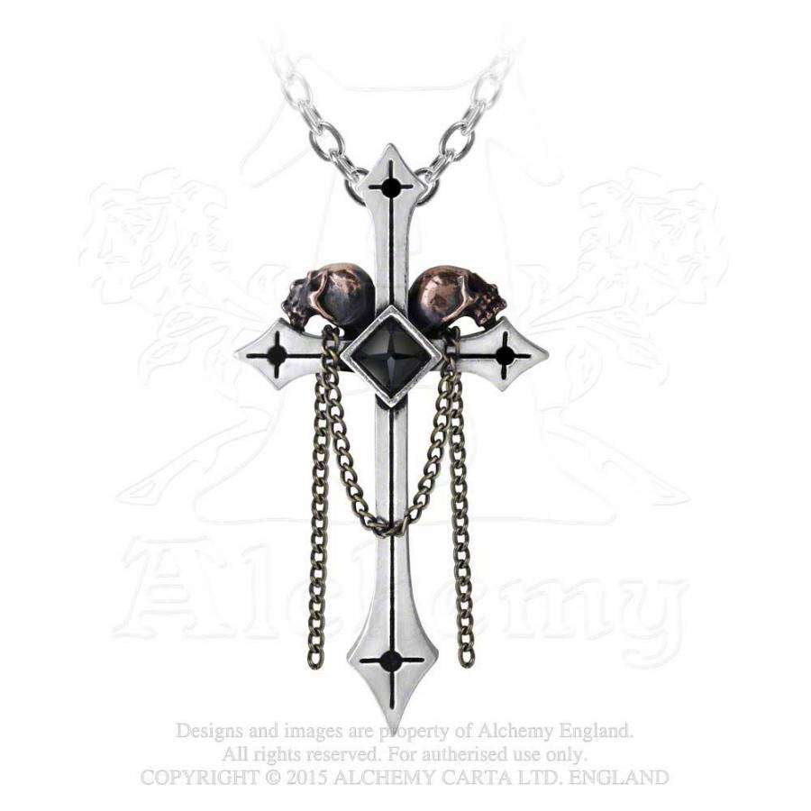 Last Chance! Alchemy Gothic P717 Golgotha pewter pendant necklace
