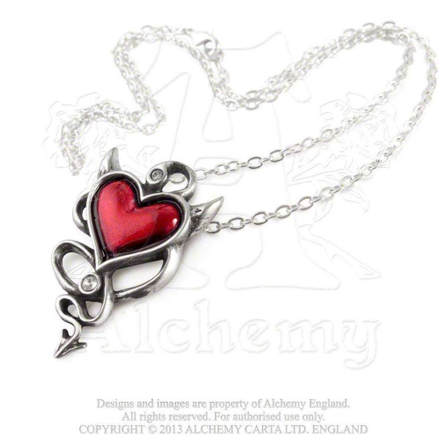 NEW - IN STOCK - Alchemy Gothic ULFP20 Devil Heart Necklace