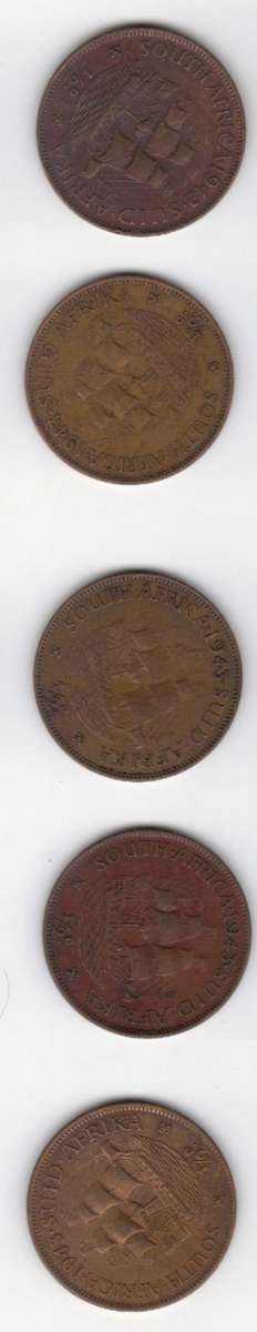 5 x 1/2D (1942, 4 x 1943)