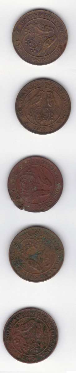 5 x 1/4D (2 x 1946, 3 x 1950)