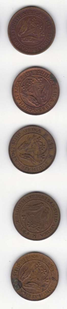 5 x 1/4D (3 x 1942, 1955, 1958)