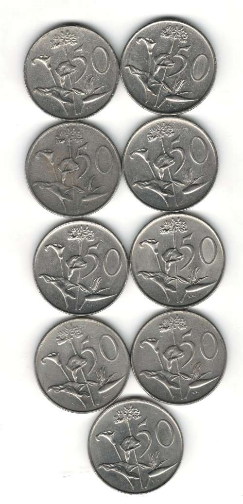 **R1 START - 50 Cents 2x1983, 1985, 1987, 2x1988, 1989, 2x1990