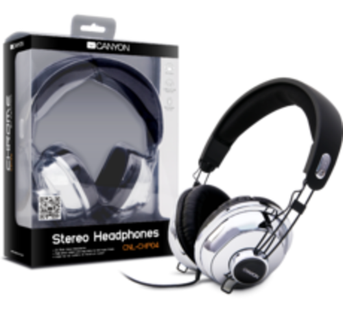 CANYON CNL-CHP04 Stereo headphones made of a slick chrome material