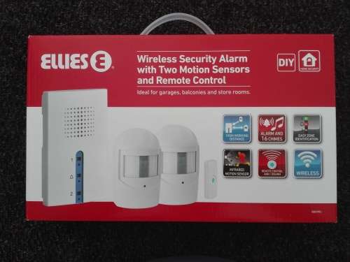 wireless security alarm with two motion sensors and remote control