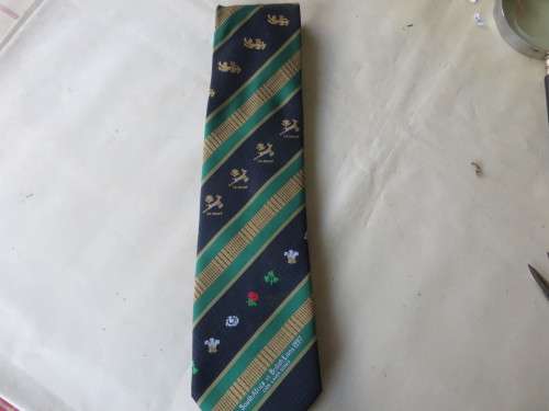 RUGBY TIE - SOUTH AFRICA VS BRITISH LIONS 1997 - LION LAGER SERIES - AS PER SCAN