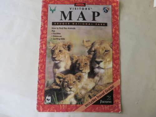 KRUGER NATIONAL PARK VISITORS'MAP - 1998 - WELL USED