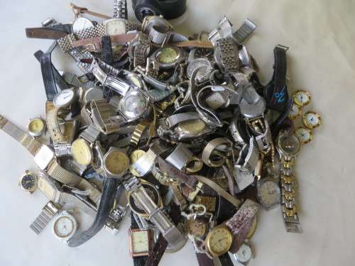 105 VARIOUS WATCHES - FOR SPARE PARTS, REPAIR OR AS A COLLECTORS ITEM ONLY - AS PER SCAN