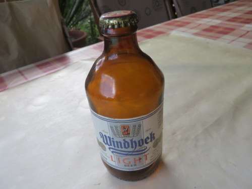 EMPTY BEER BOTTLE - WINDHOEK LIGHT - S.W.A.   - AS PER SCAN B3