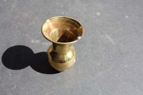 SMALL BRASS VASE - 70 MM - OPPENHEIM - ISRAEL - HANDLE MISSING - PLEASE HAVE A LOOK