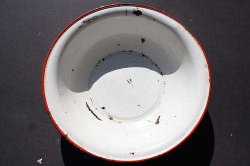 VERY OLD ENAMEL BOWL - 370 MM DIAM. - 90 MM HIGH