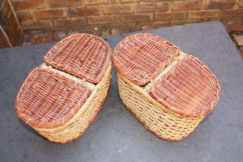 TWO OVAL BASKETS 260 X 160 MM - 149 MM HIGH - PLEASE HAVE A LOOK
