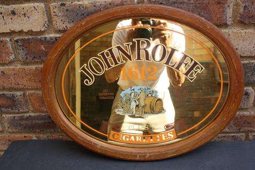 VINTAGE OVAL BAR MIRROR - 520 X 400 MM - JOHN ROLFE - PLEASE HAVE A LOOK