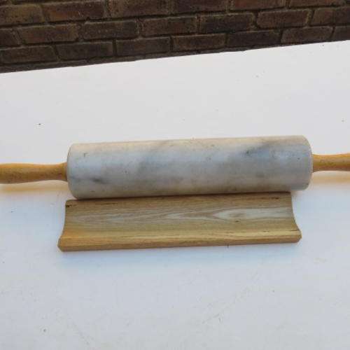 MARBLE ROLLING PIN - 60 MM DIAM. - 250 MM LONG - 450 MM OVERALL - PLEASE HAVE A LOOK
