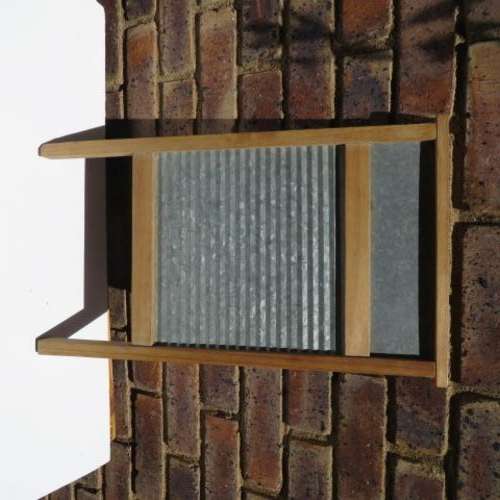 OLD WASHING BOARD IN WOODEN FRAME - 330 X 600 MM