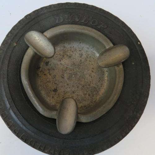RARE DUNLOP TYRE ASH TRAY - 130 MM DIAM. SERAVCOR PEWTER - PLEASE HAVE A LOOK
