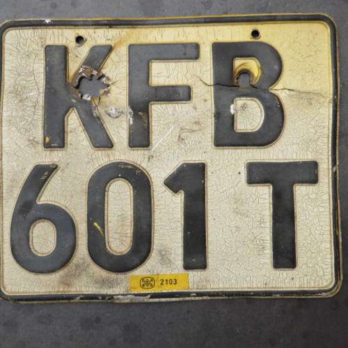 METAL NUMBER PLATE - KFB 601 T - PLEASE HAVE A LOOK