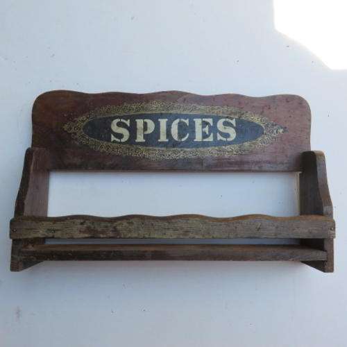 WOODEN SPICE RACK  - 280 X 65 MM - 170 MM HIGH