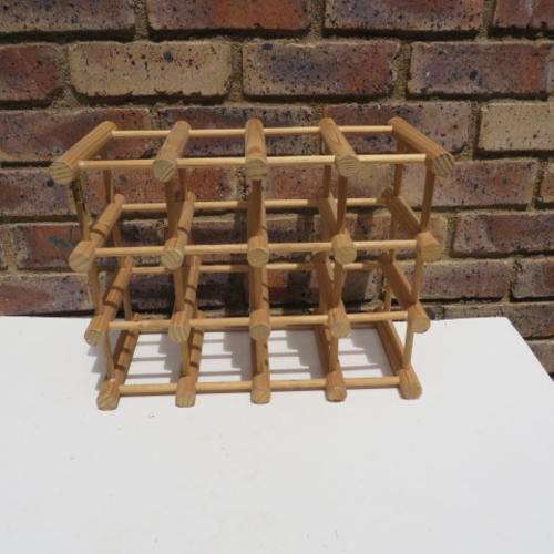 WOODEN WINE RACK - 420 X 200 MM - 320 MM HIGH - FOR 16 BOTTLES