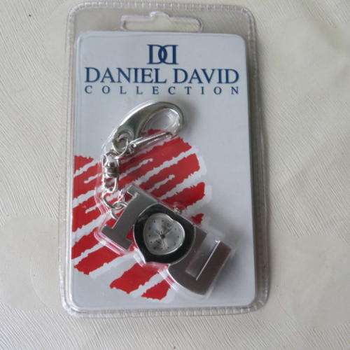 KEY RING - I LOVE YOU WITH SMALL QUARZ WATCH - DANIEL DAVID COLLECTION - CANADA