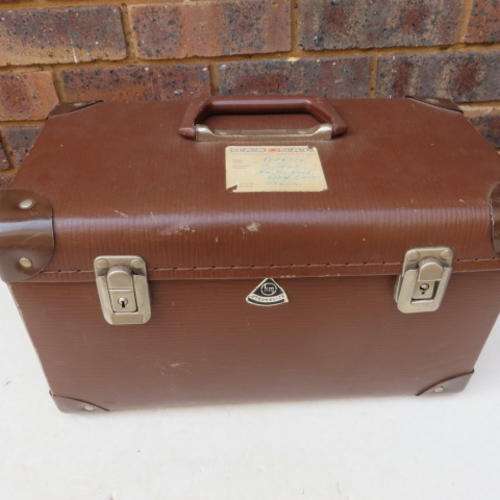 OLD BROWN SCHOOL CASE - 360 X 200 MM - 210 MM HIGH - STRONGLITE