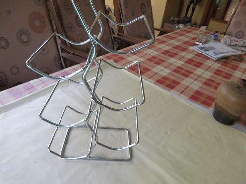 STAINLESS STEEL WINE RACK FOR 6 BOTTLES - 200 X 165 MM - 380 MM HIGH