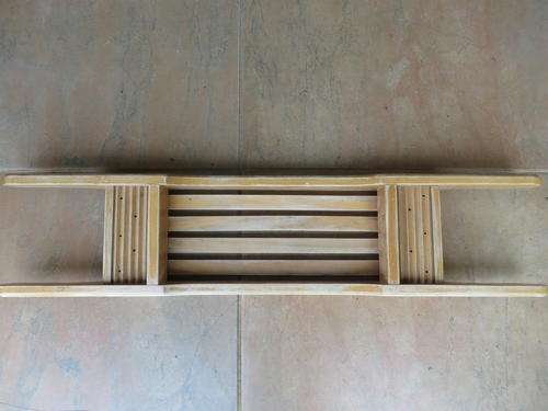 ENJOY YOUR BATH WITH A GLASS OF WINE - WOODEN BATH SHELF - 750 X 165 MM