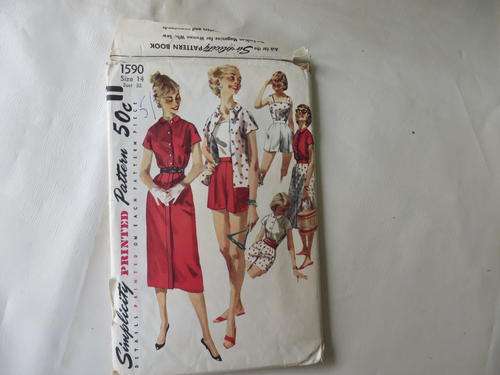SIMPLICITY - PATTERN NO.1590  - SIZE 14 - BUST 32 -  FACTORY FOLDED - AS PER SCAN