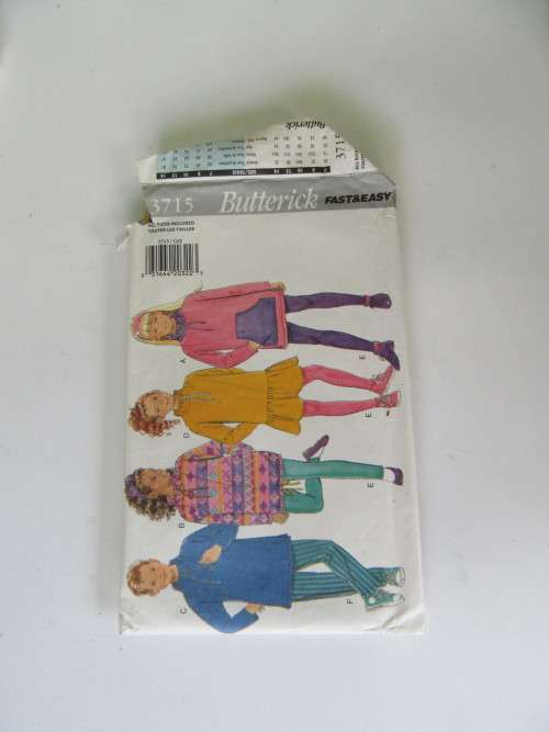 BUTTERICK - PATTERN NO. 3715 - SIZE - ALL SIZES - FACTORY FOLDED - AS PER SCAN