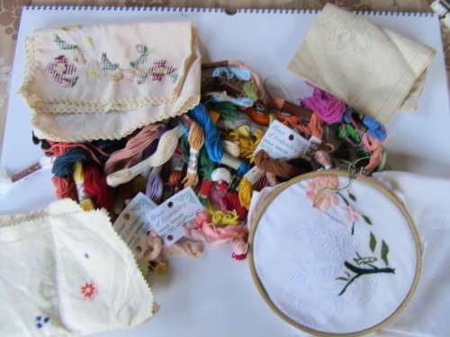 LARGE LOT OF EMBROIDERY ITEMS - AS PER SCAN