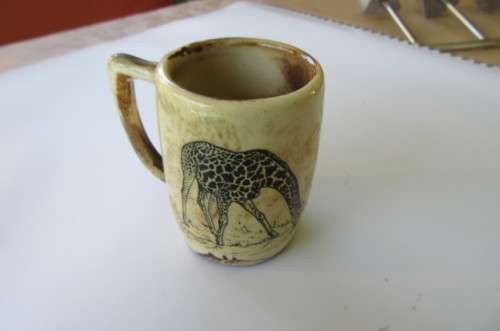 SMALL KRUGER PARK MUG - 50 MM DIAM. 65 MM HIGH - A 53 HAND MADE CRESCENT - AS PER SCAN