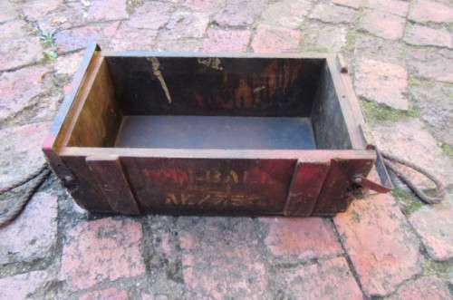 WOODEN AMMUNITION BOX - 370 X 200 MM - 160 MM HIGH - AS PER SCAN