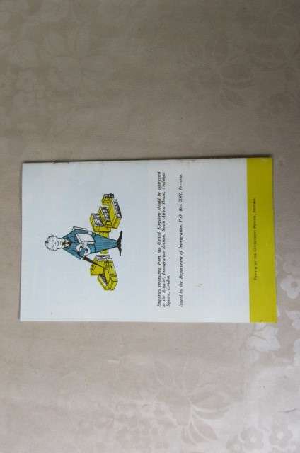 THE IMMIGRANT'S JOURNEY TO SOUTH AFRICA - DECEMBER 1968 - AS PER SCAN