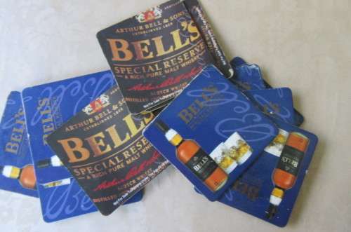 12 DOUBLE SIDED BELL'S COASTERS - AS PER SCAN - WILL COMBINE POSTAGE