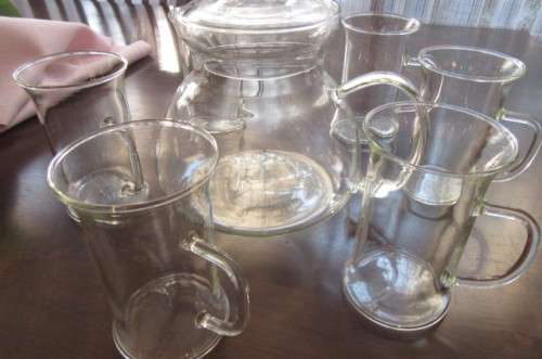 FOR THE TEA LOVER6 HIGH TEA GLASSES AND CAN - AS PER SCAN