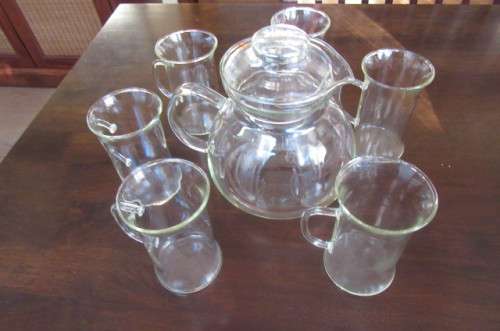 FOR THE TEA LOVER6 HIGH TEA GLASSES AND CAN - AS PER SCAN