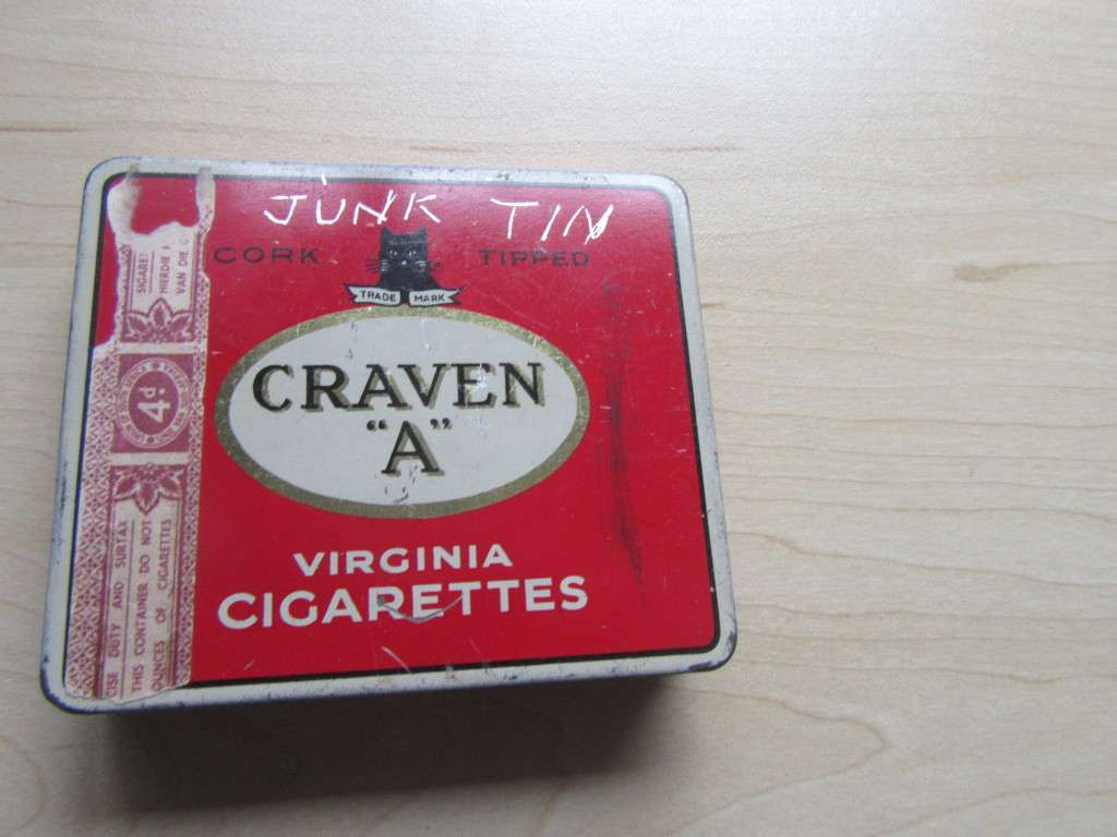 CRAVEN `A` JUNK TIN WITH GOODDIES INSIDE - AS PER SCAN- MD