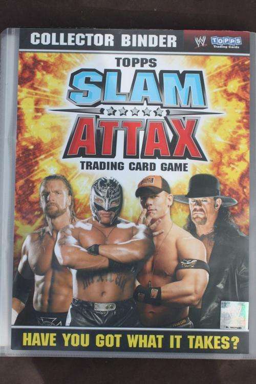 TOPPS  - SLAM ATTAX COLLECTORS BINDER WITH 108 CARDS